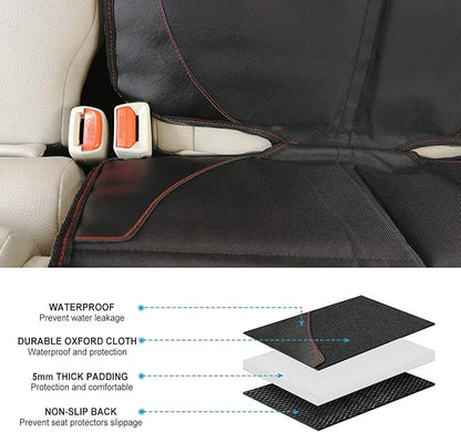 MORROLS Car Seat Protector for Child, Baby, Pets -1 Pack car seat Cover with Thick Padding- Waterproof Universal Size with Mesh Pockets (Black)
