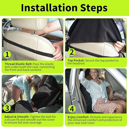 Leader Accessories Black Waterproof Sweat Towel Seat Cover Universal Non-Slip for Car Truck SUV Seat for Dog & Kid Workout Outdoor OR Sport Activities