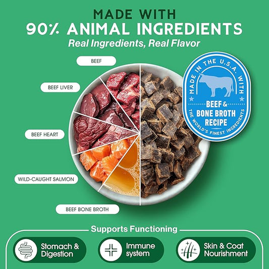 Farmland Traditions The Good List Air-Dried Dog Food, Premium Beef & Bone Broth for Dogs, Protein Rich & Grain-Free Nutrition, 5.5 Pound Bag
