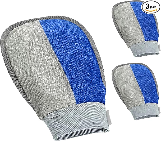 Pet Hair Removal Glove - Pet Hair Remover Glove for Dogs & Cats | Hair Removal Mitts,Reusable & Washable, Removes Hair from Carpet, Couch, Car Seats, Gentle Grooming Deshedding Tool, 3 Pack