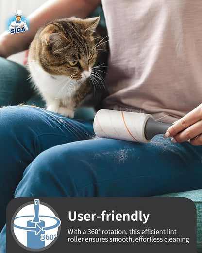 MR.SIGA Extra Sticky Lint Roller Pet Hair Remover for Clothes, 720 Sheets | Dog and cat fur remover, removes hair from couch, furniture and carpet easily