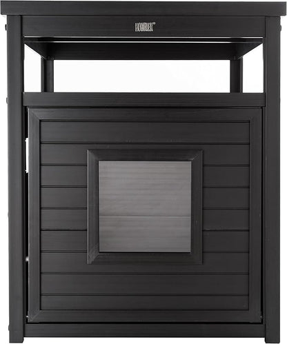 New Age Pet ECOFLEX Litter Loo Standard & Jumbo Sizes, 4 Colors, Moisture and Odor Resistant Enclosure & End Table, No‑Tools Assembly, 10 Year Warranty, Espresso Black, Jumbo