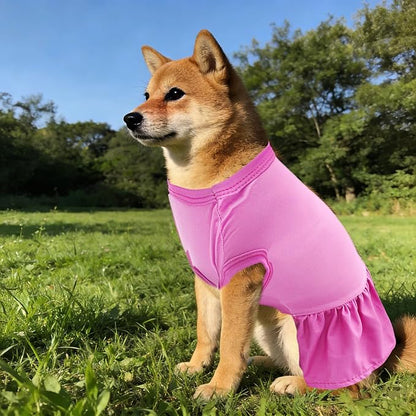4PCS Big Dog Dresses Shirts Pink for XXL Large Dogs Girl Female Purple Red Skirts Spring Summer Clothes Pet Apparel Sundress Stretchable Lightweight Outfit