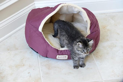 Cat Bed in Orange and Beige