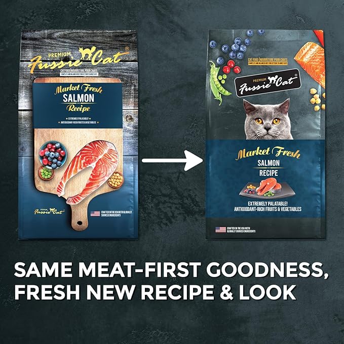Fussie Cat Market Fresh Salmon Recipe,Dry Cat Food, 10lb Bag