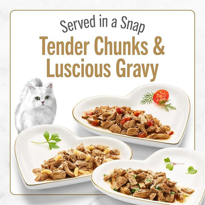Fancy Feast Purina Gourmet Wet Cat Food Variety Pack,Petites Gravy Collection,Break-Apart tubs,48 Servings - 2.8 oz. Tubs,(Pack of 24)