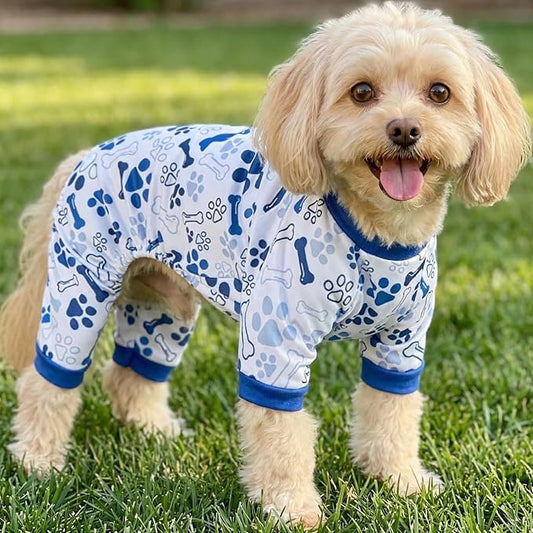 Vet-Approved Calming Dog Pajamas Onesie | High-End Hypoallergenic Polyester | Ultra-Premium & Cute for Small, Medium Dogs Holiday Clothes & Recovery Suit | All-Season M
