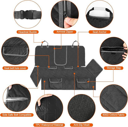 Dog Car Seat Cover Compatible with Subaru Forester 2002-2025, Waterproof Pet Bench Seat Cover for Back Seat, 600D Heavy Duty Scratch Proof Nonslip Truck Seat Covers for Dogs