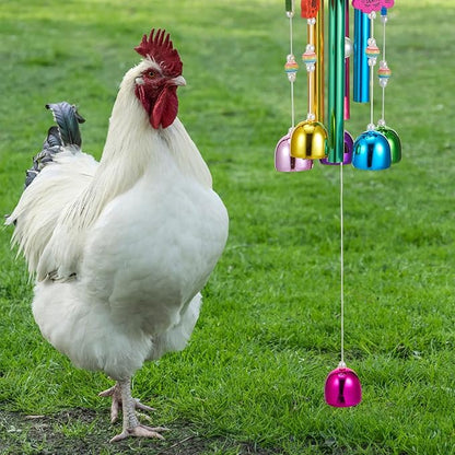WinnerWhy Chicken Chew Toys for Coop Multicolor Chicken Wind Chime Enrichment Toys Art Hanging Decoration for Bird Parrot Parakeet Budgerigar Lovebird