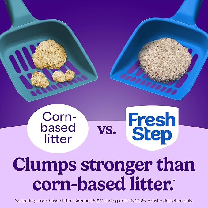 Fresh Step Advanced Simply Unscented Multi Cat Clumping Cat Litter, Low Dust, Odor Control with Activated Charcoal Tech, Compatible in Automatic Litter Boxes, 18.5 lb.