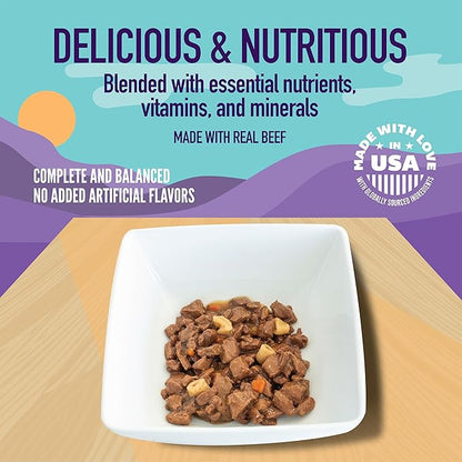 A Strong Heart Wet Dog Food Pouches, Beef & Vegetable Stew, 3.5 oz Pouches (Pack of 24), Made in The USA with Real Beef