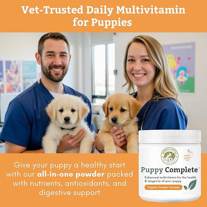 Wholistic Pet Organics Puppy Complete - Dog Multivitamin Powder - Daily Dog Vitamins and Supplements for Homemade Food - Immune System, Skin, Coat & Overall Health - All Breeds of Puppies - 45 Scoops