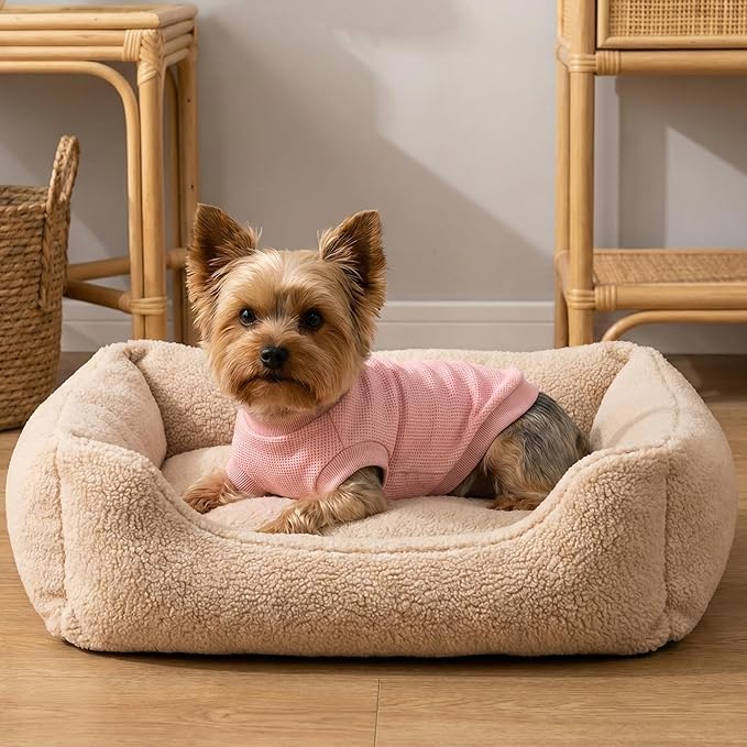3 Pack Dog Shirt for Small Supplies Functional Waffle Dog Clothes Warm Soft Sweatshirt Outfit for Dogs Cats Pet Apparel