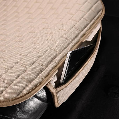 VarCozy Linen Car Seat Covers, Bottom Breathable Seat Covers for Cars for All Seasons with Non-Slip Protector, Universal Seat Covers for Cars, SUVs, Trucks