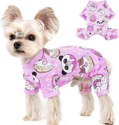Dog Pajamas Summer Dog Clothes for Small Medium Dogs Boy Girl Doggy Pjs Cute Doggie Onesie Breathable Puppy Clothes Soft Stretchy Cat Pet Outfit (Purple, XX-Large)