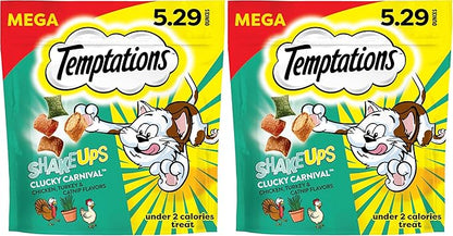 Temptations Cat Treats, Crustacean Celebration Flavor, 5.29 oz | Crunchy and Soft | Pack of 2 | ShakeUps