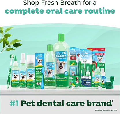 TropiClean Fresh Breath Water Additive for Dogs 2-Pack, 33.8oz Each — Dog Breath Freshener & Teeth Cleaning Solution, Better Value for Daily Use
