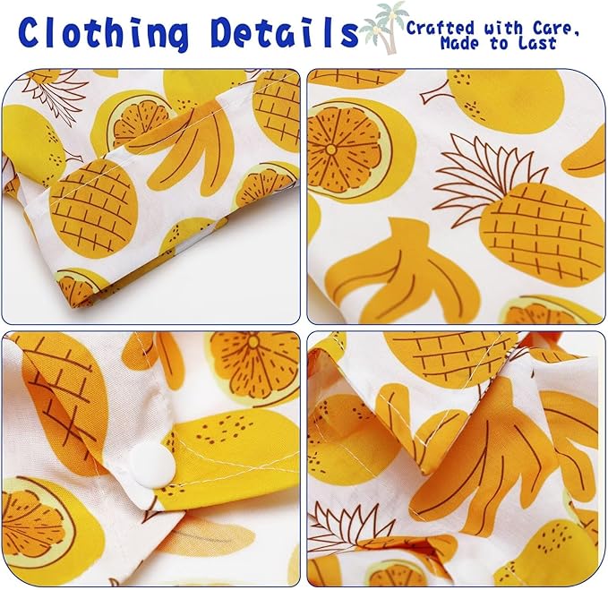 Hawaiian Dog Shirt – Lightweight and Breathable Summer T-Shirt with Tropical Prints, Fun Beach Outfit for Small, Medium, and Large Dogs, Perfect for Hot Days and Outdoor Vacation.Fruit XXL