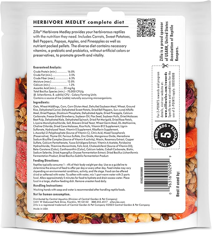 Zilla Pet Reptile Herbivore Food Medley Diet, 4 oz (Pack of 2)