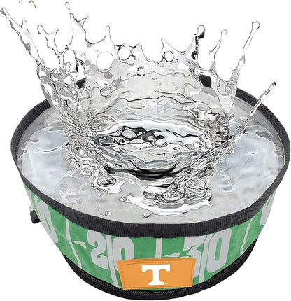 NCAA Tennessee Volunteers Pets First Collapsible Dog Travel Bowl Set, 2 Pack Food and Water Bowls for Dogs, Best Portable & Lightweight Leak-Proof Dog Bowls for Travel