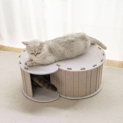 Large Cat Tunnel Bed, Felt Cat Litter, Removable Cat Hideout, Cat Snooze Rest Bed, Cat Burrow House, Pet Play Tunnel Camel