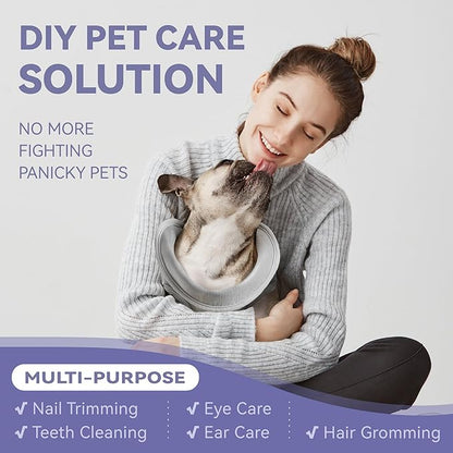 Loflaze Dog Grooming Hammock Harness for Dogs & Cats with Pet Nail Clipper Trimmer - Cat Hanger Sling for Trimming Clipping Nails- Dog Hammock Restraint Bag for Small Medium Large pet （ Grey XL ）