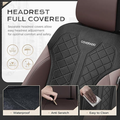 Coverado Automotive Car Seat Cover for 2 Seats,Front Seat Covers, Seat Covers 2-Pack, Driver Car Seat Protectors Universal Fit for Most Vehicles, SUV, Truck, Sedan
