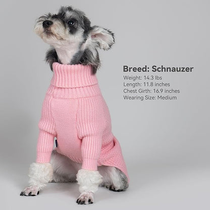 cyeollo 4XL Dog Sweater, Knitwear Turtleneck Soft Knitwear Pullover Sweaters Warm for Giant Breed Dog Clothes for Large Female Dogs, Pink XXXXL