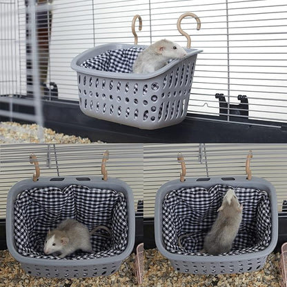 JWShang Small Rat Hammocks for Cage Chew Proof, Rat Warm Bed, Small Animal Hanging Hammock, Rat Cage Accessories for Small Animals Rat, Mouse, Guinea Pig, Chinchilla, Sugar Glider, Ferret