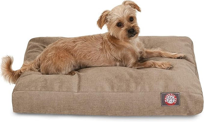 Majestic Pet Shredded Memory Foam Dog Bed Large with Removable Washable Cover – Rectangle Orthopedic Dog Bed–Durable Dog Crate Bed-Flat Dog Bed for Senior Dogs - (44x36) L - Villa - Pearl