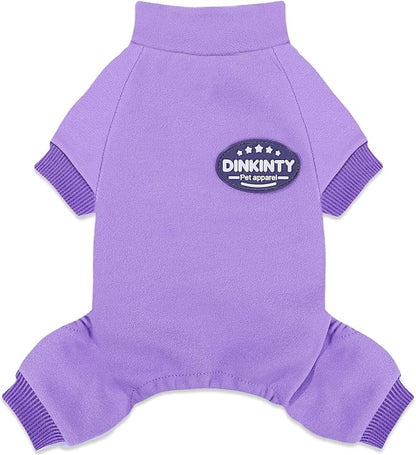 Dog Clothes for Small Dogs Winter Pajamas Dog Sweater Girl Boy Warm Soft Puppy Pjs Stretchy Jumpsuit Doggie Pet Outfits XXS~L (Purple, Medium)