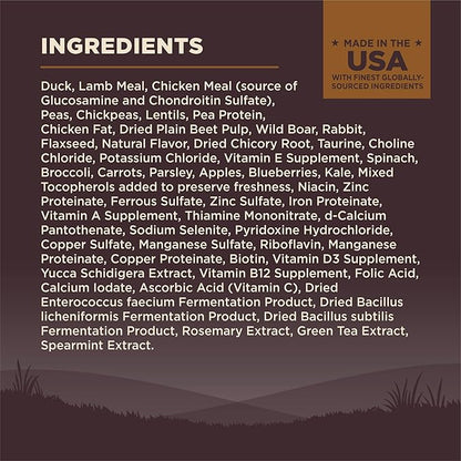 Wellness CORE Dry Dog Food, Grain-Free, High Protein, Natural, Wild Game Duck, Lamb, Wild Boar, & Rabbit Recipe, (12-Pound Bag)