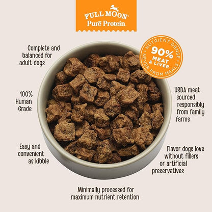 Full Moon Pure Protein Air Dried Dog Food Ranch Raised Beef Recipe 1lb