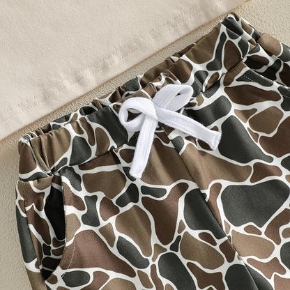 Toddler Baby Boy Clothes 6 12 18 24 Months Summer Outfit Short Sleeve T-Shirt Tops Camo Shorts Set 2T 3T 4T