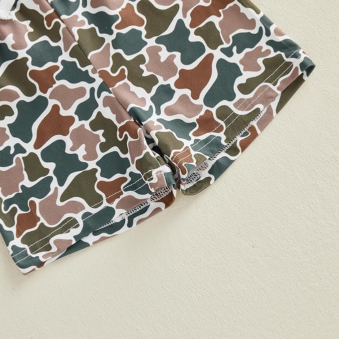 Toddler Baby Boy Clothes 6 12 18 24 Months Summer Outfit Short Sleeve T-Shirt Tops Camo Shorts Set 2T 3T 4T