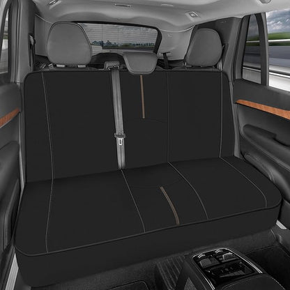 Motor Trend Neoprene Waterproof Seat Covers for Cars, Trucks, & SUV – Black & Beige Automotive Interior Protectors - Rear Split Bench Protector for Kids Dogs & Pets – Forros para Asientos de Carro