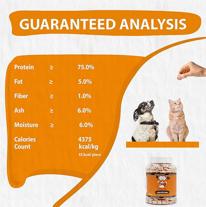 Freeze Dried Salmon Cat Treats | 100% Wild Caught Salmon Dog Treats, Grain- Free | High Protein, Single Ingredient Cat & Dog Food Toppers | No Additives or Preservatives | Tested in USA | 1.4 oz