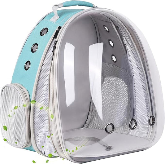 Front Expandable Cat Backpack Carrier, Fit up to 20 lbs, Space Capsule Bubble Window Pet Carrier Backpack for Large Fat Cat and Small Puppy