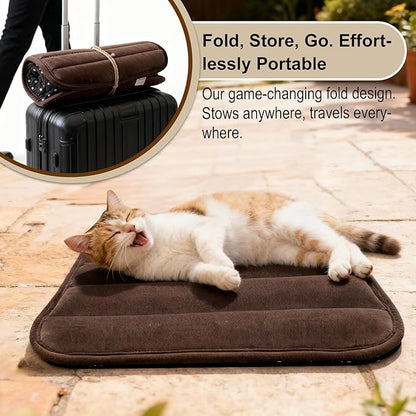 pobopobo Dog Crate Pad, Ultra Soft & Anti-Slip Kennel Mat, Secure Fit for Metal Crates & Dog Cages, Washable Cozy Bed for Small Medium Large Dogs (Dark Brown, XS(18"*12"*1.5"))