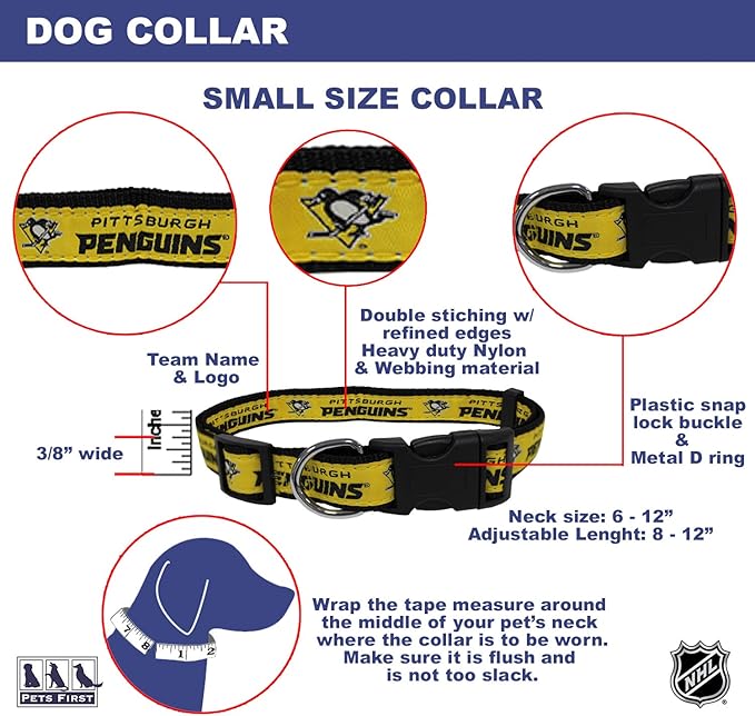 Pets First NHL Collar for Dogs & Cats. Adjustable, Cute, & Stylish! The Ultimate Hockey Fan Collar!