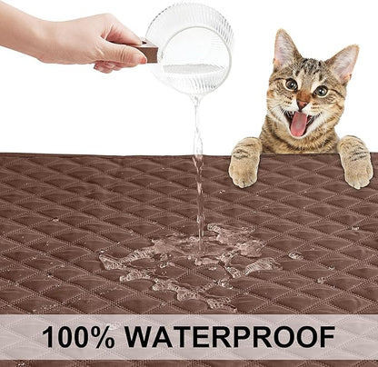 NICETOWN Dog Bed Cover for Pets Blankets Rug Pads for Couch Protection Waterproof Bed Covers Dog Blanket Furniture Protector Reusable Changing Pad, 62 x 82 inch, 1 Panel, Chocolate/Sand