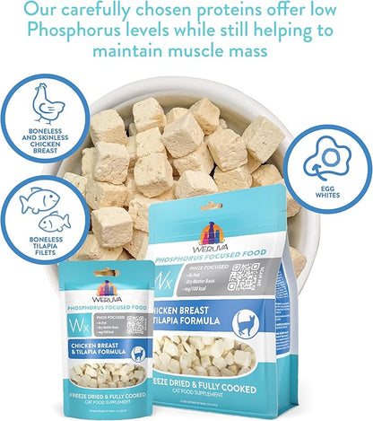 Weruva Wx Phos Focused Freeze Dried, Chicken Breast & Tilapia Formula, 1oz Bag