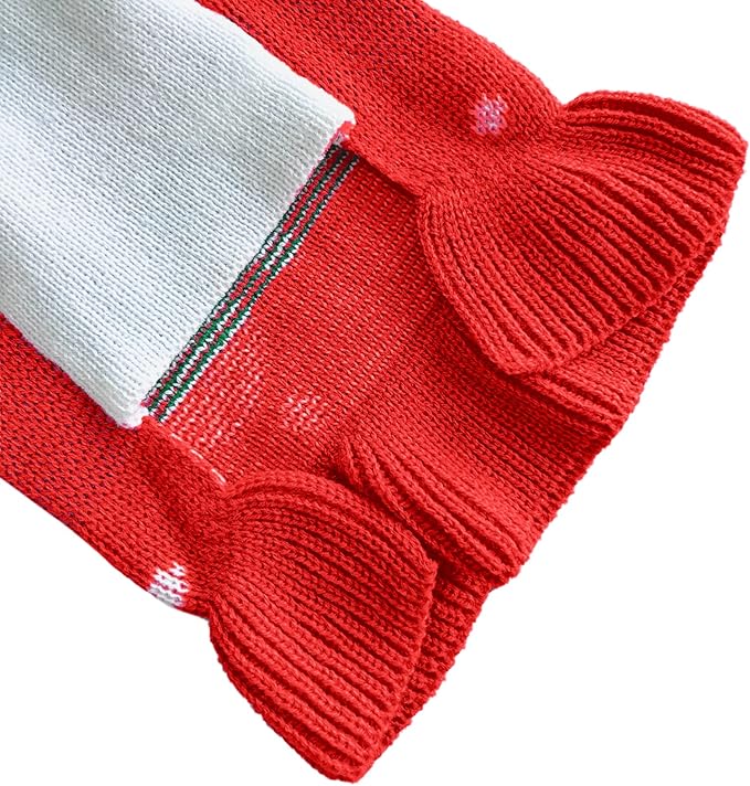 CHBORCHICEN Pet Dog Sweaters Classic Knitwear Turtleneck Winter Warm Puppy Clothing Cute Strawberry and Heart Doggie Sweater (L, Dress-Red1)