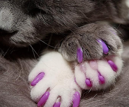 Kitty Caps Nail Caps for Cats, White with Pink Tips & Clear with Pink Glitter - Safe, Stylish & Humane Alternative to Declawing Stops Snags & Scratches, Medium (9-13 lbs), 40 Count