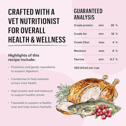 The Honest Kitchen Whole Food Clusters Grain Free Chicken & Fish Dry Cat Food, 1 lb Trial Pouch (Pack of 2)