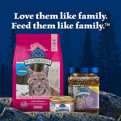 Blue Buffalo Wilderness Natural Adult Dry Cat Food, High-Protein and Grain-Free Diet, Supports Healthy Muscle Development and a Healthy Immune System, Salmon, 5-lb Bag