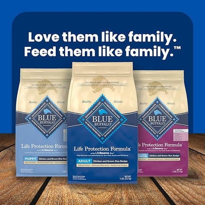 Blue Buffalo Life Protection Formula, Adult Dry Dog Food, Made with Natural Ingredients, Chicken Free, Salmon & Brown Rice, 40lb Bag