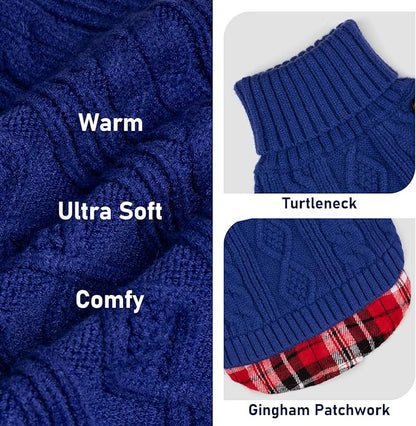 KYEESE Dog Sweater Thick Pet Coat for Fall Winter Cold Weather Warm Turtleneck Medium Dogs Sweater Soft Pullover Dog Sweaters for Medium Dogs Girl
