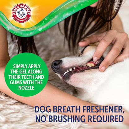 Arm & Hammer Complete Care Brushless Oral Gel for Dogs, No-Brush Toothpaste Formula, Fresh Breath, Tartar Control - Baking Soda Enhanced Dental Dog Supplies, Peanut Butter Flavor, 4oz