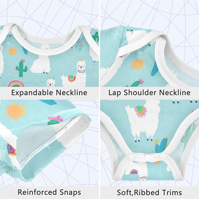 Bright Emotions Raccoons Baby Short Sleeve Bodysuits Romper Unisex Infant Outfit Wrapping Clothes for Boy Girl kids 3M